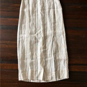 Madewell Striped Cream Midi Skirt